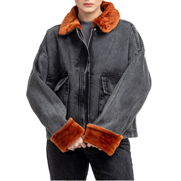  Fur Denim Jacket