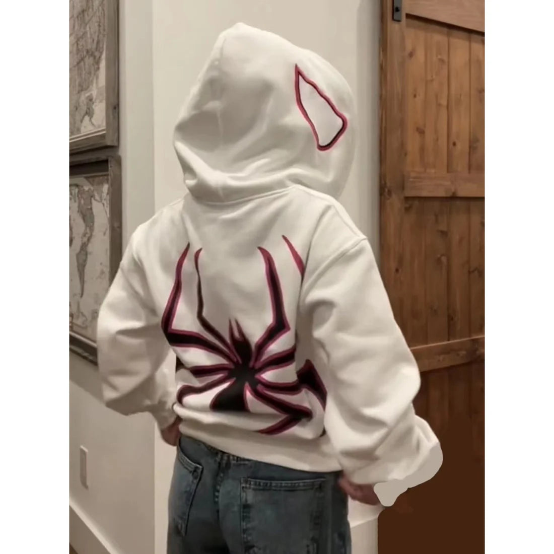 Trendy Spider Zip Up Hoodie