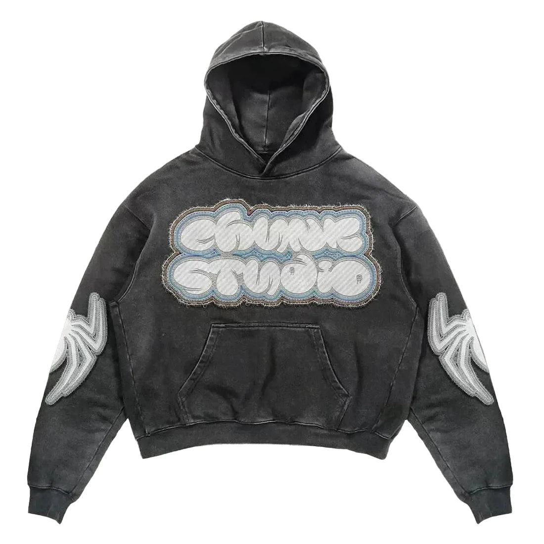 Streetwear Vintage Spider Print Hoodie