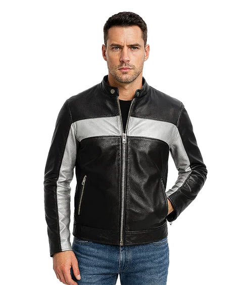 Randolf Black and Silver Leather Jacket