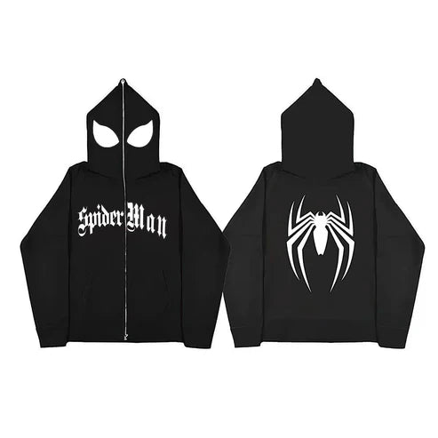 Trendy Spider Zip Up Hoodie
