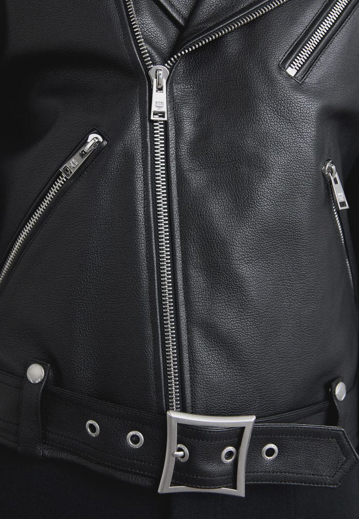 Men’s Classic Black Leather Biker Jacket