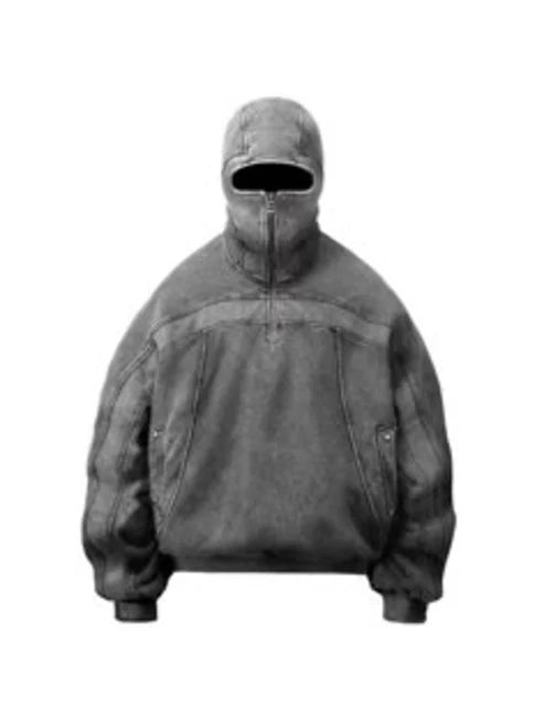 Gray Ninja Pullover Classic Balaclava Hoodie