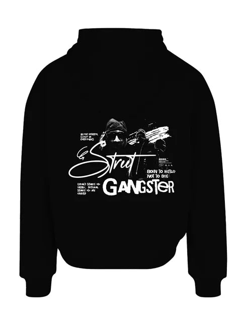 Urban Gangster Style Black Custom Hoodie